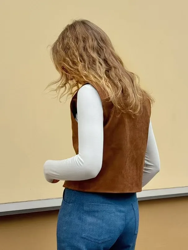 ファイオナブル Vネック スリム シングルボタン ベスト カーディガン レディース 通勤 スタイリッシュ 無地 カジュアル アウター トップス