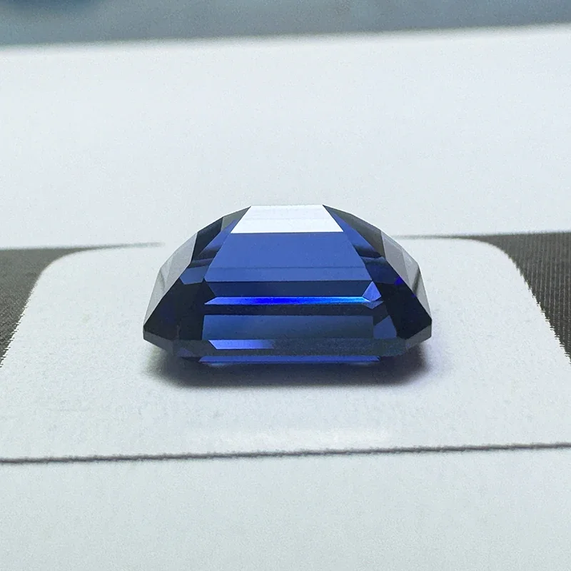 

High Quality Lab Grown Sapphire Emerald Cut Royal Blue Color Charms Jewelry Making Main Materials Selectable Certificate