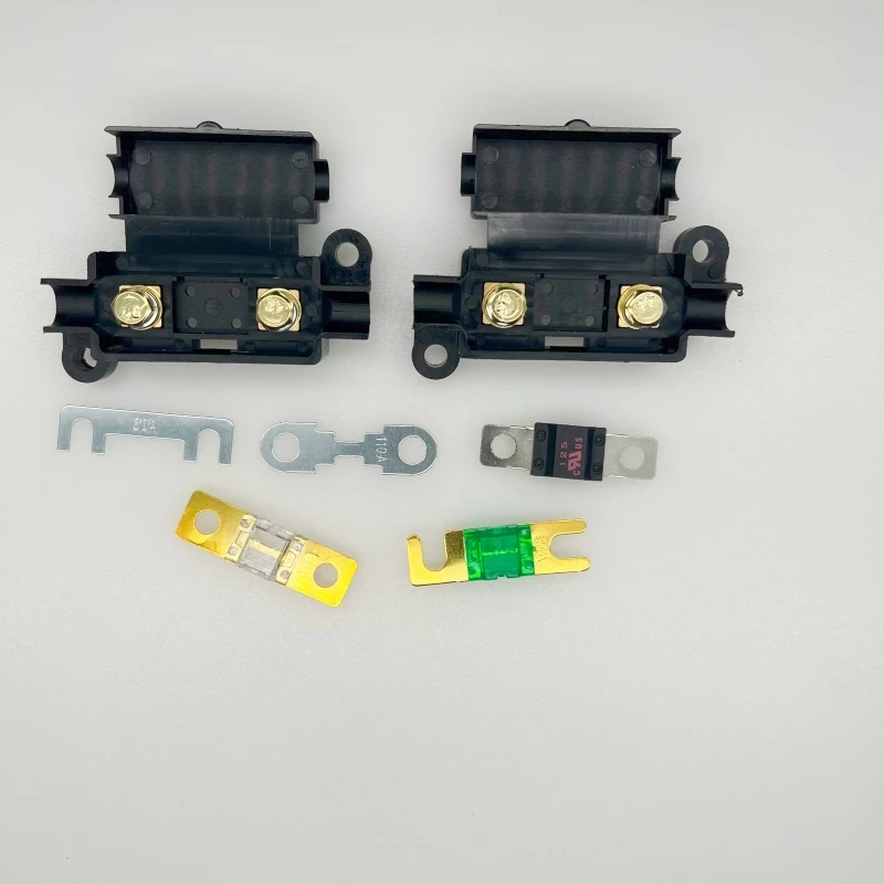 5PCS/1Set Auto Fuse Flat Plate Type 32V Fork Type Bolt Battery Fuse Car Modification Stand 30A-100A Fuse Box