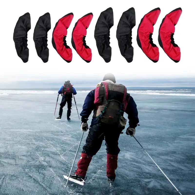 الجليد سكيت بليد الحرس غطاء قماش واقي عالمي لهوكي الشكل الزلاجات قابل للتعديل الأشرطة الآمنة 24BD