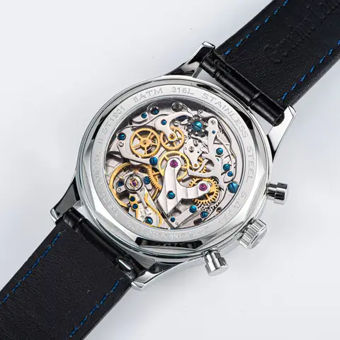 Sugess 1963 Pilot Watch Men Mechanical Chronograph Panda Wristwatch Air Force Sapphire Waterproof for Seagull Movement ST1901 v3
