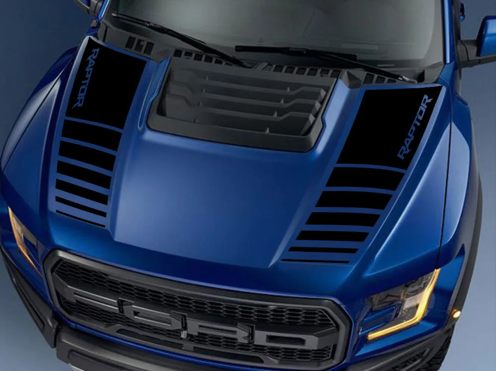 2PCS Auto Haube Motorhaube Aufkleber Für Ford Ranger Raptor F150 F-150 2,7 V6 2015-2020 Pickup auto Zubehör Vinyl Film Aufkleber – Detail 1