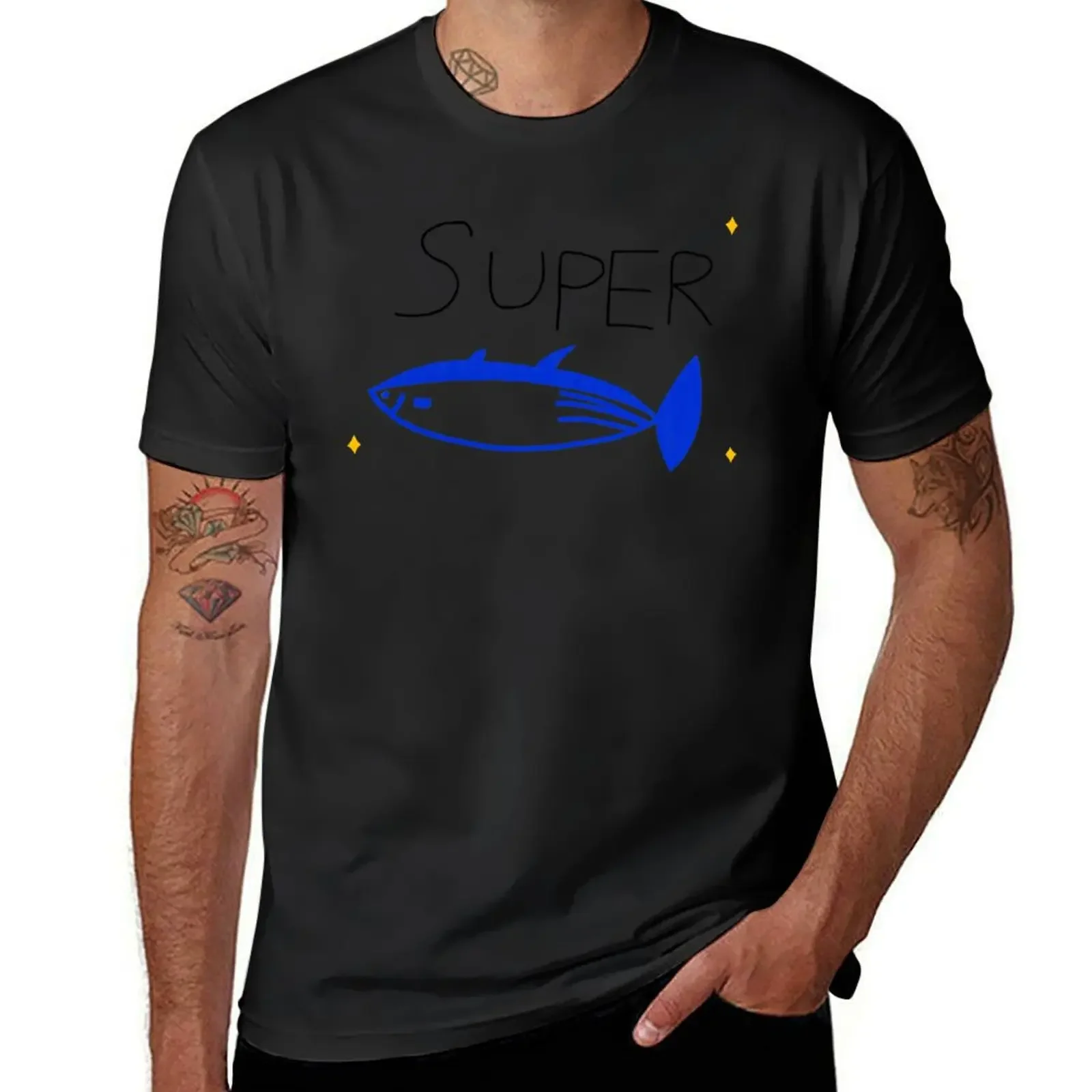 Super Thunfisch von Jin T-Shirt benutzer definierte Shirt blau Archiv plus Größe Tops übergroße T-Shirt T-Shirts für Männer Grafik