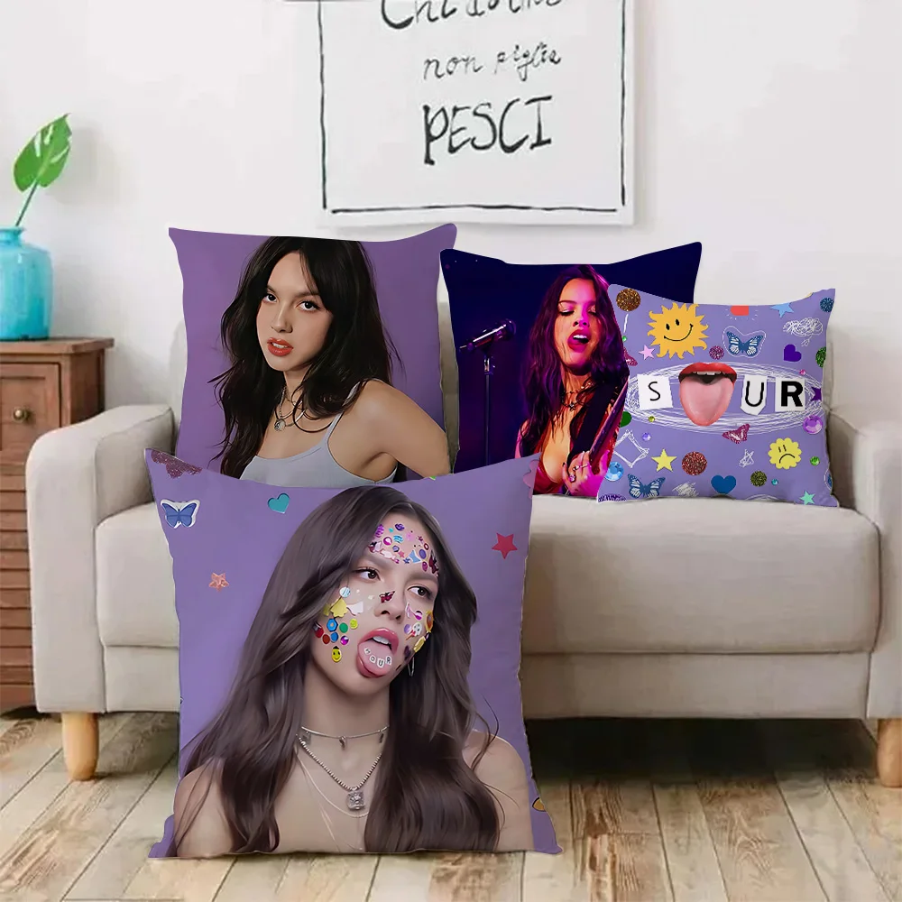 Pillow Covers Cartoon Singer O-Olivia Cool R-Rodrigo Sofa Decorative Home Double-sided Printing Short Plush Cute Cushion Cover