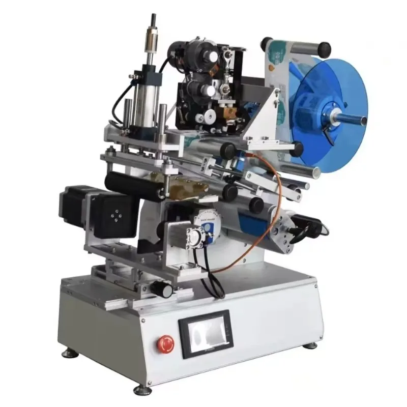 Semi Automatic Clamping Rotary Labeling Machine Desktop Sticker Applicator Suitable For Conical Irregular Special Shaped Bottles