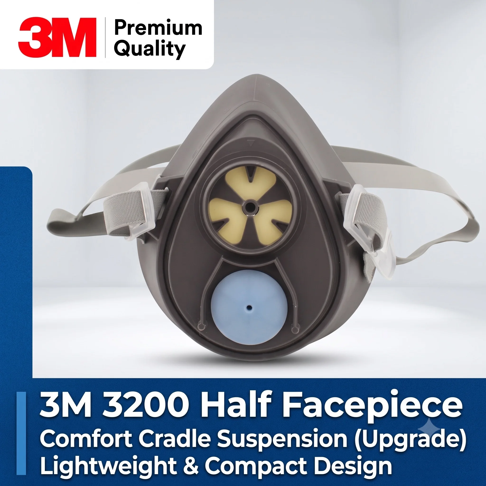 3M 3200 Originales Half Mask Gas Face Respirator Single Filter Paint Airbrush Spraying For Resin Respiratory Protection Working