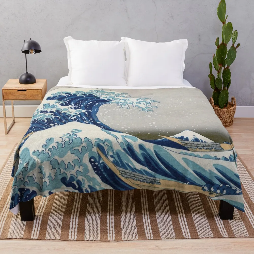 

Under the Wave off Kanagawa - The Great Wave - Katsushika Hokusai Throw Blanket Kid'S Picnic Bed covers Blankets