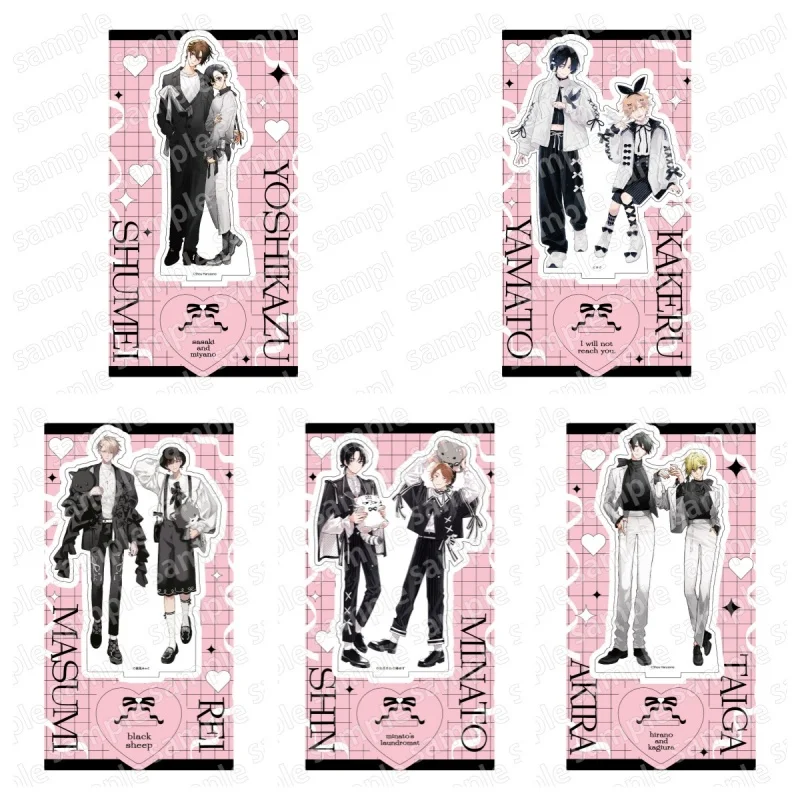 Anime Sasaki and Miyano‌ Cosplay Characters Acrylic Stand Figure BLACK & PINK Ornament Accessories Collection Desk Decor