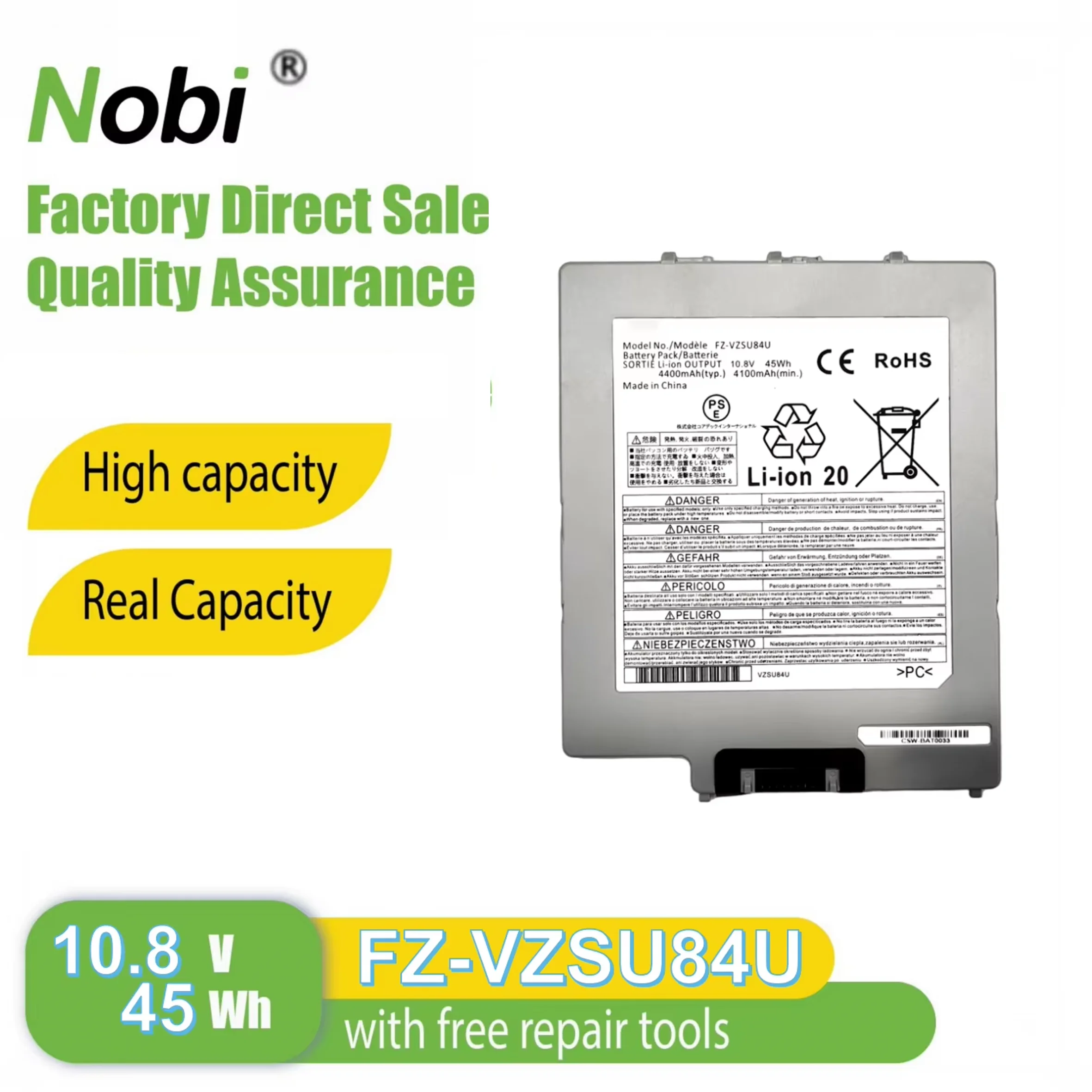 

Nobi FZ-VZSU84U FZ-VZSU88U FZ-VZSU84U FZ-VZSU84R FZ-VZSU84UR FZ-VZSU84A2U battery for Panasonic Toughpad FZ-G1 Series