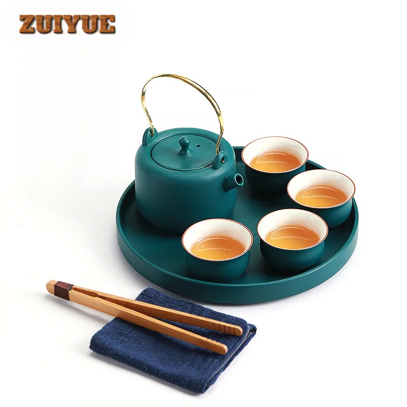 Boutique Coarse Pottery Teapot Set Household Handmade Tea Set Traditional Tea Ceremony Set Teapot and Tea Cup Set Teaset Craft