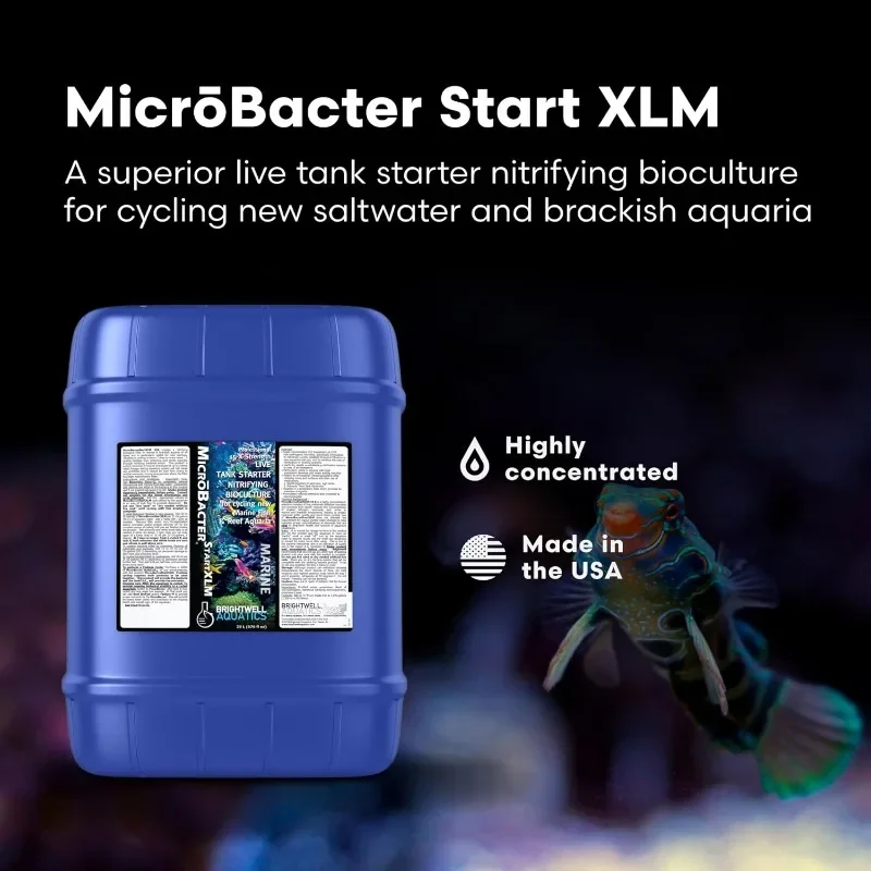 Brightwell Aquatics MicroBacter Start XLM - Concentrated Freshwater Nitrifying Bacteria - Quick Start Fish Tank Starter