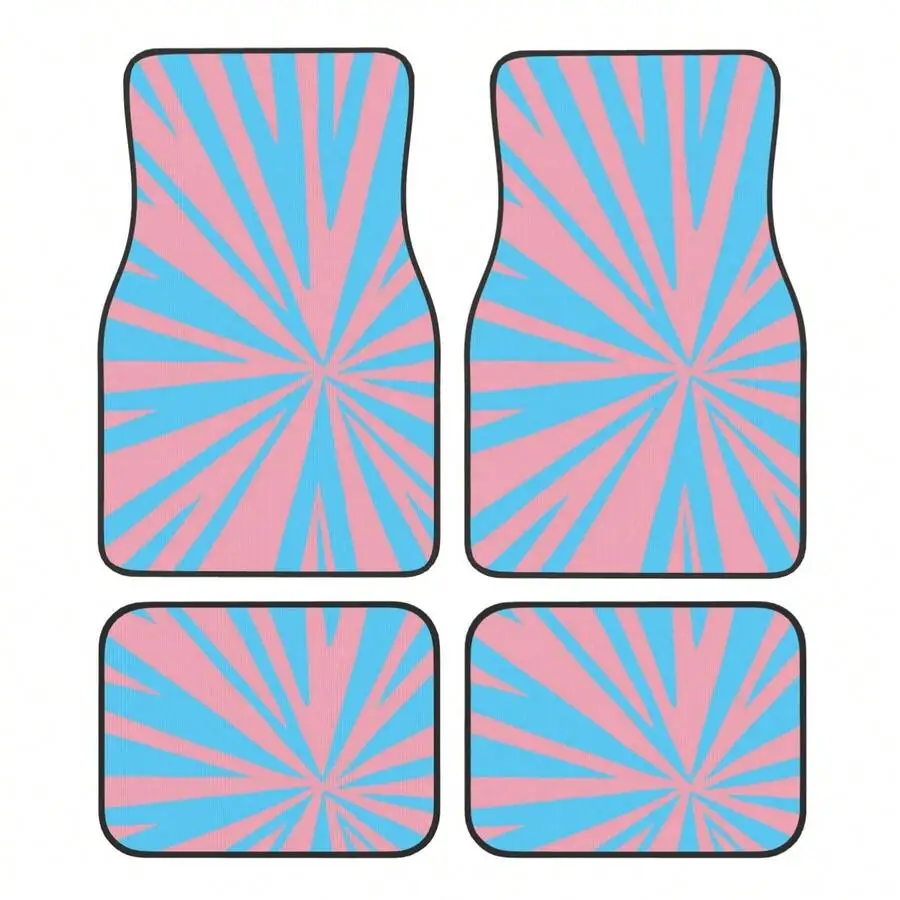 

Tropical Flowers Pattern Floor Mats For Cars, Universal Anti-Slip Car Carpet For SUV Sedans Trucks, Set Of 4 PCS