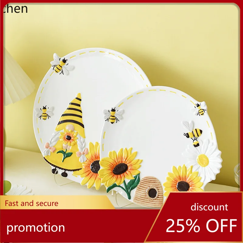 

Zml ceramic embossed plate dinner plate beautiful exquisite plate