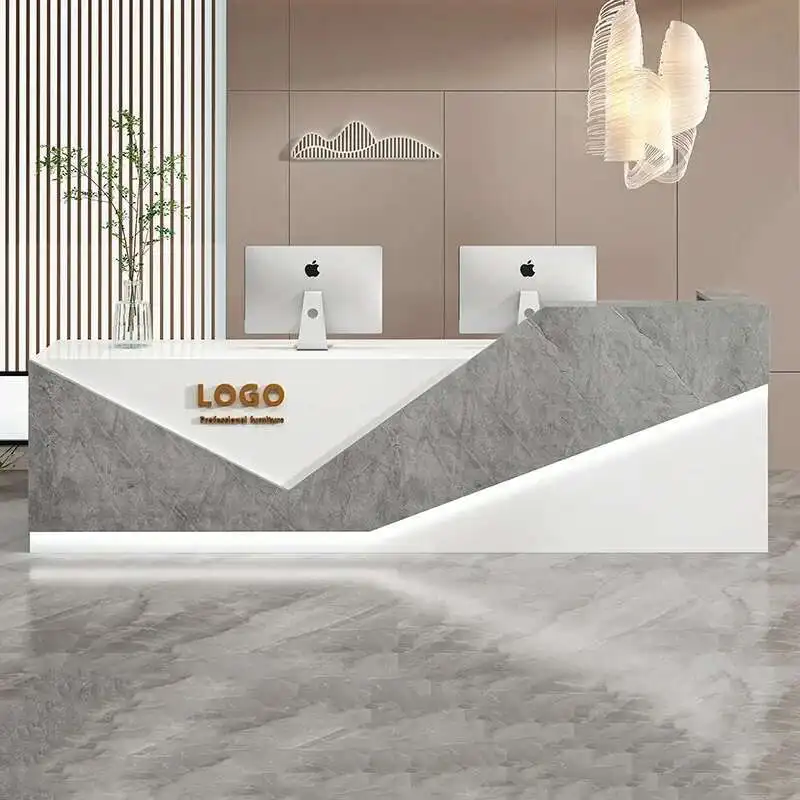 

Front Reception Desk Counter Clothes Cosmetics Hairdresser Room Office Corner Storage Beauty Salon Recepcion Mostrador Cash Help