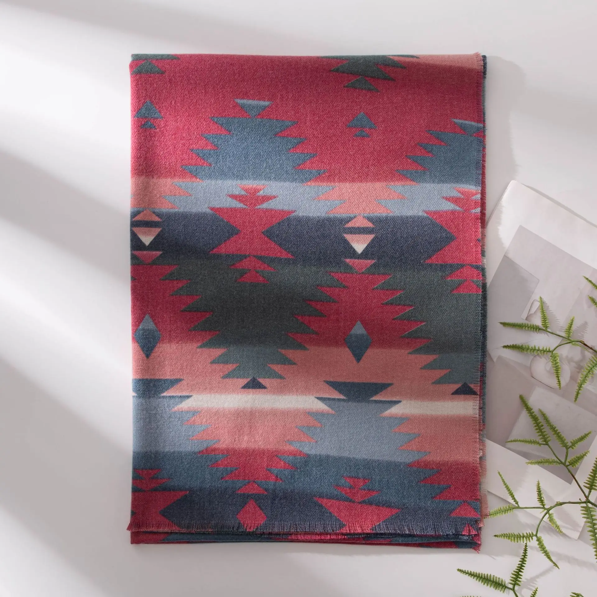 

Winter Women's New Personalized Pattern Light Luxury Imitation Cashmere Scarf Artistic Retro Warm Versatile Shawl