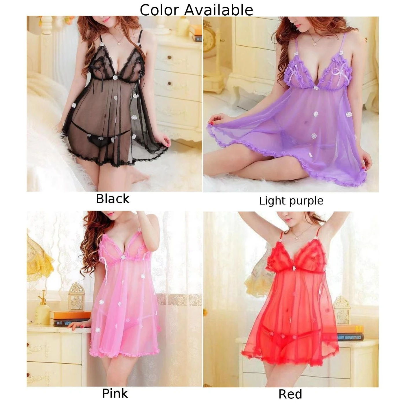 للنساء ملابس نوم فستان ملابس داخلية لغرفة النوم لليالي خاصة العلامة التجارية الجديدة الاستخدام اليومي طول منتظم طفيف تمتد