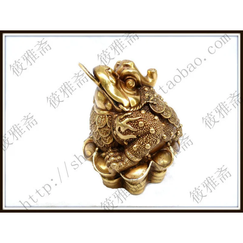 Factory Direct Sales Pure Gold Toad Send To The Mouth With Copper Coins Golden Accumulate Money Home Decoration