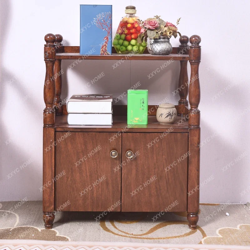 A   simple dining side small tea cabinet, solid wood living room new Chinese cabinet tea cabinet