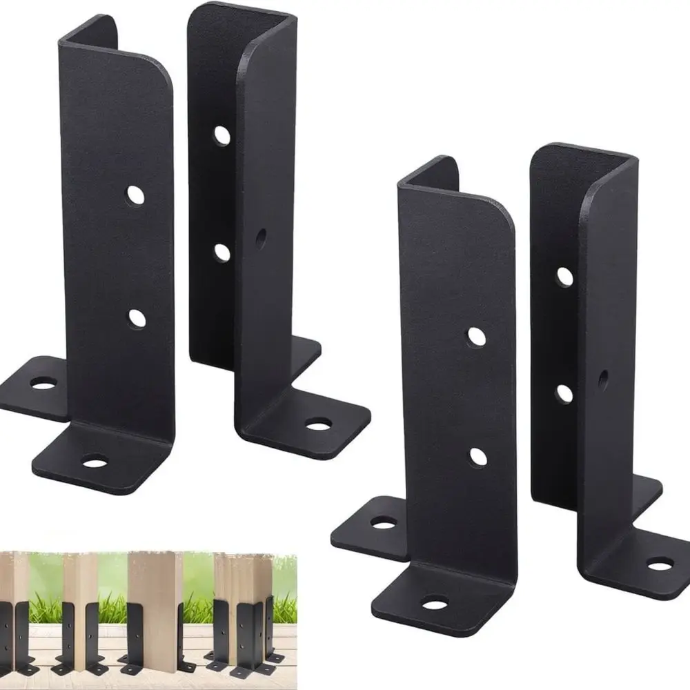 Carbon Steel Post Base Bracket Gazebo Railing Support Anchor For Wooden Fence Mailbox Post Garden Landscaping Hardware