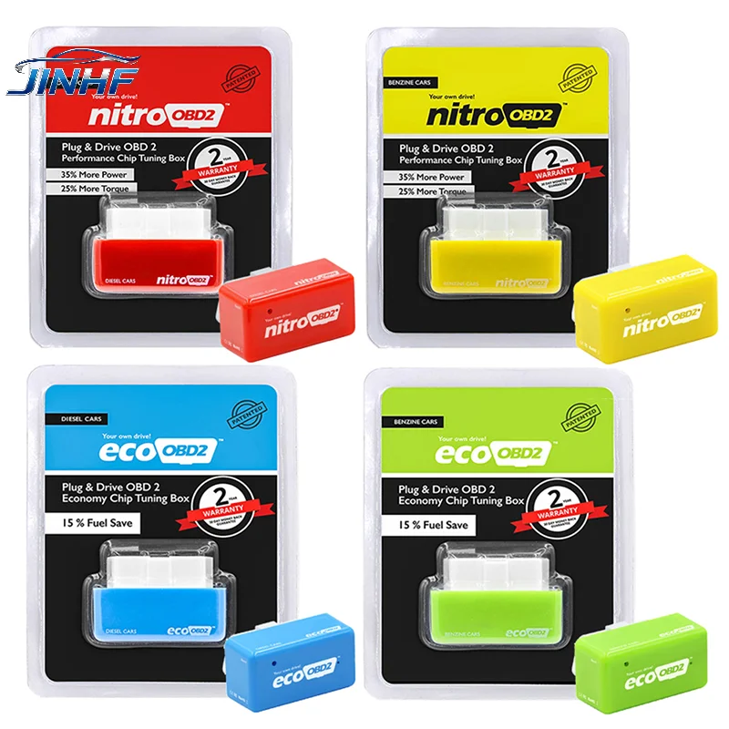 

Nitro OBD2 EcoOBD2 15% Паливо Экономия более мощности ECU Чип-тюнинг Коробка Штепсельная вилка Драйвер Nitro OBD2 Eco OBD2 Для Benzine Diesel Car 4 цвета