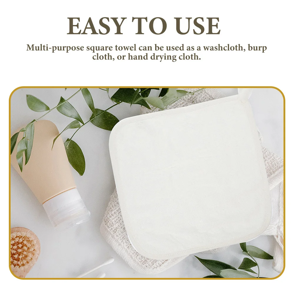 

2pcs Bath Towel Absorbent Toddlers Face Towel Newborn Face Hand Drying Cloth Multi Purpose Square Fiber Kids