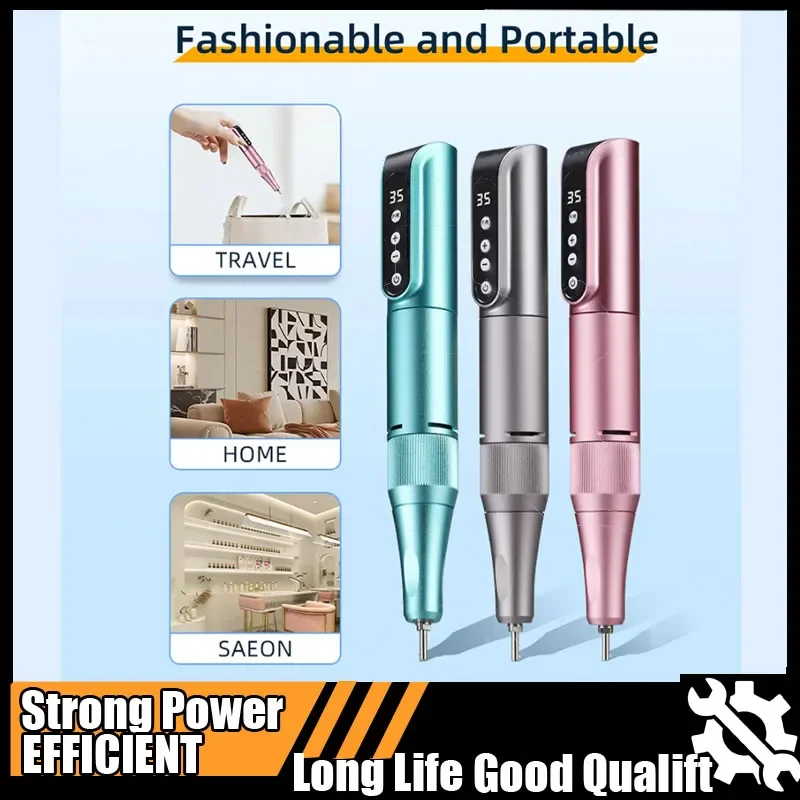 

35000RPM Wireless Nail Drill Pen Tool USB Nail File Polishing Pen Rechargeable Nail Drill Machine Portable Manicure Drill Salon