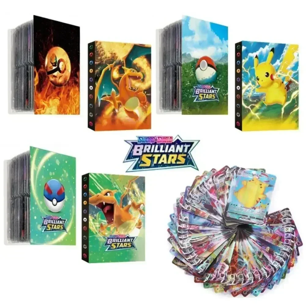 2024 Charizard Squirtle Holder Binder Collections Folder Anime Card Protector Notebook Pokemones Album 240Pcs Card Book