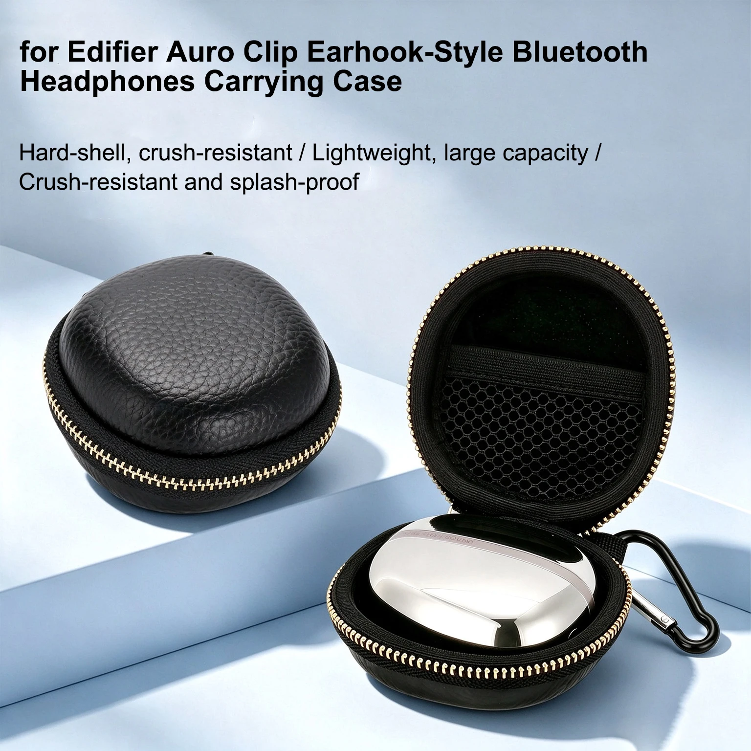 Hard EVA Case for ‌Edifier Auro Clip Shockproof Anti Crush Water Resistant with Carabiner Portable Travel Bag