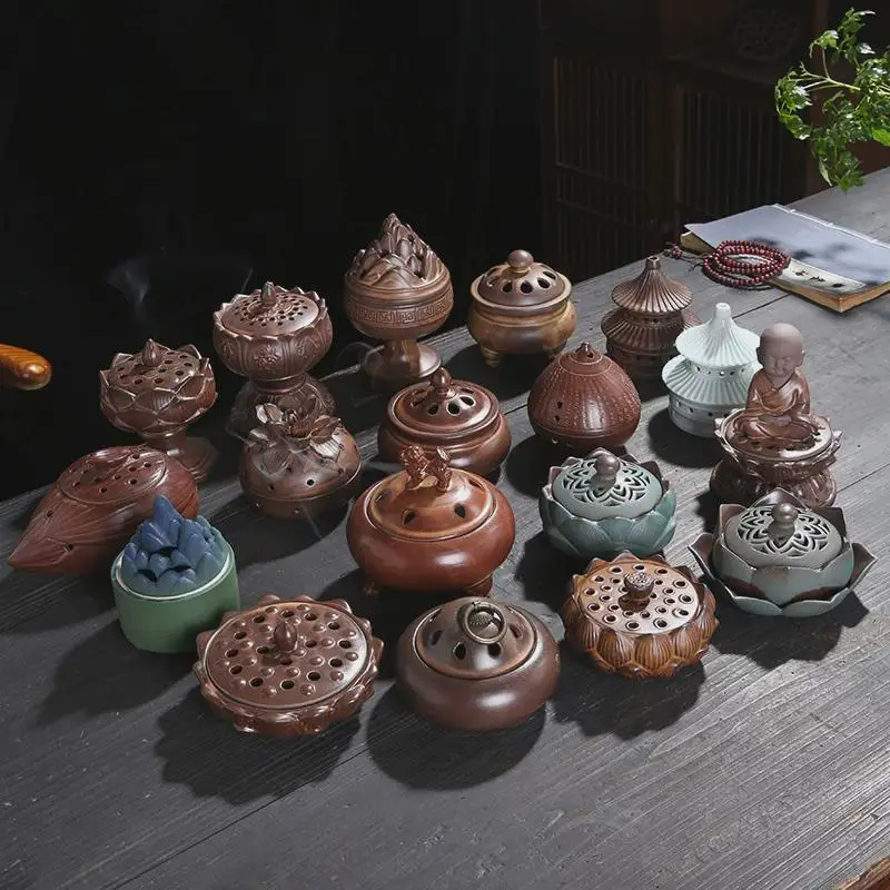 

Ceramic Incense Burner for Home Use Indoor Sandalwood Incense Stick Timed Power Plug-In Adjustable Temperature LCD