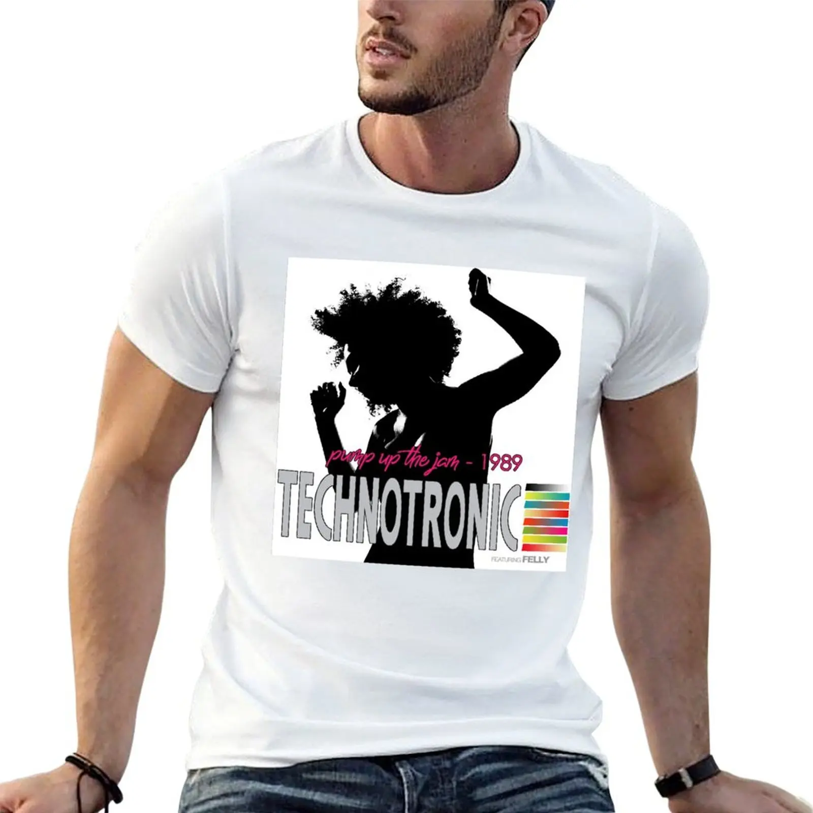 Camiseta Technotronic para hombre, camisetas gráficas para hombre, camiseta esencial divertida con gráficos, camiseta
