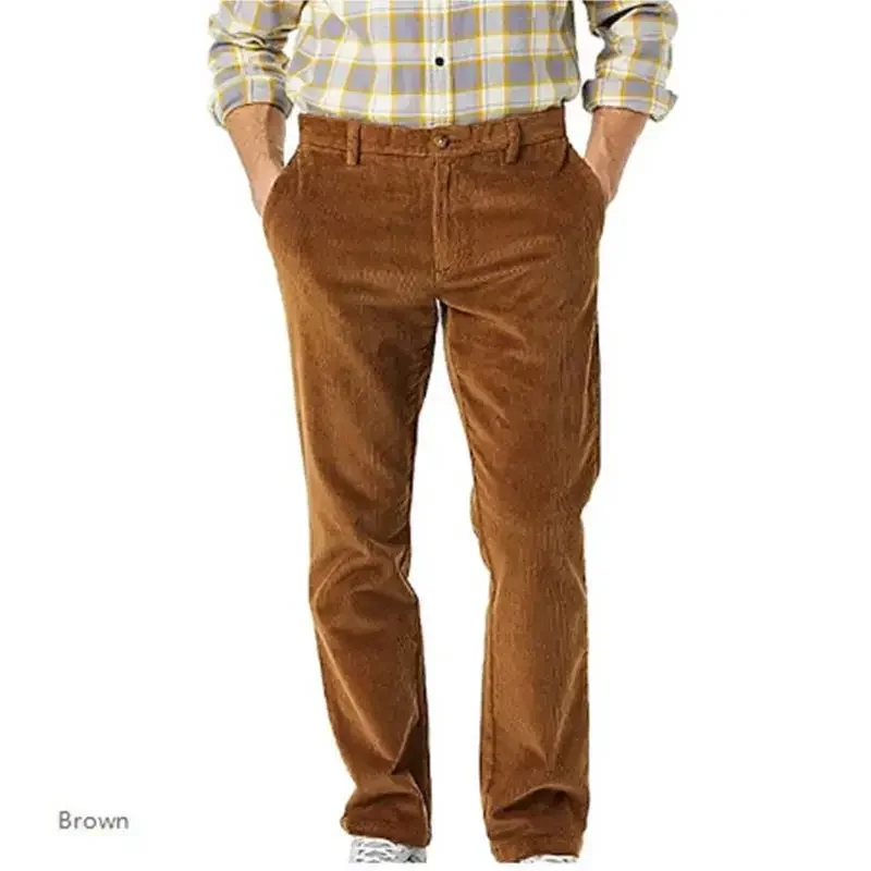 

2023 Men's Autumn and Winter New Corduroy Thickened Pants Fashion Casual Straight Leg Pants