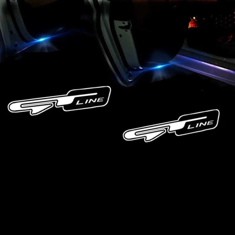 LED Car Door GT-Line Emblem Light Welcome Lamps Wireless Projector For Ceed Picanto K5 Stonic Optima Sportage Stinger