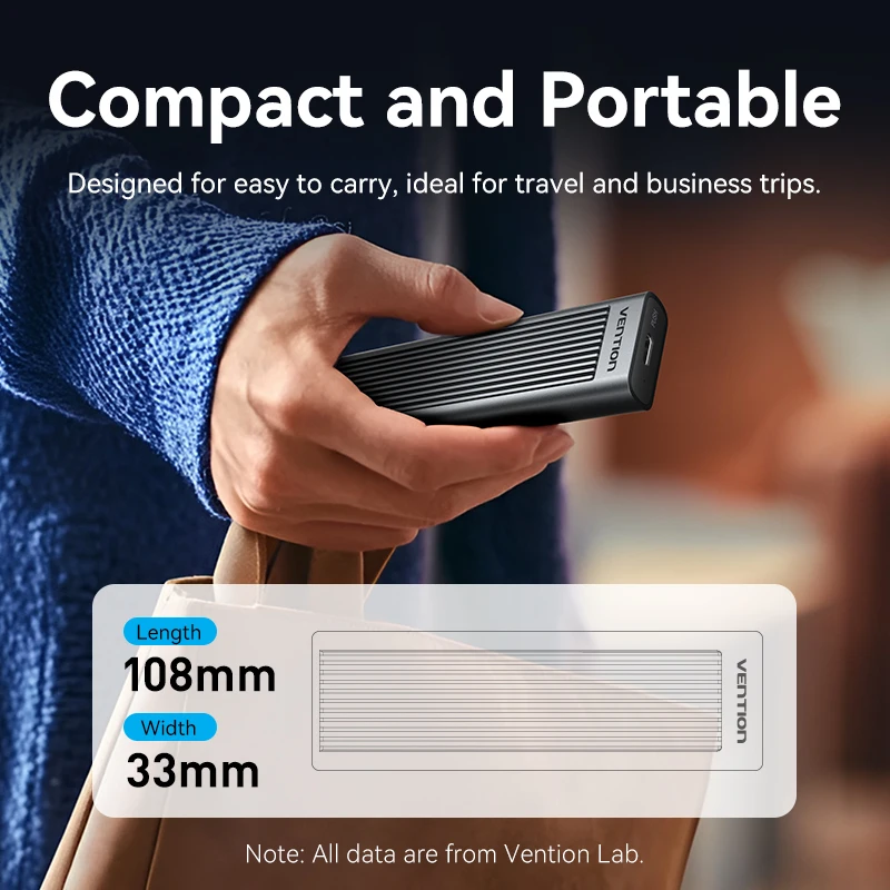 Vention M2 SSD Case M.2 NVMe SATA SSD Enclosure Adapter 10Gbps USB 3.1 Gen2 USB C External Enclosure Supports M and B&M Keys