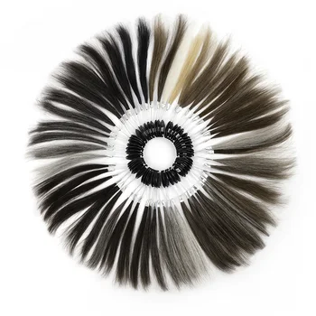 Kolorowy pierścionek Zakya z siwymi włosami w kolorze ciemnego jasnobrązowego blondu