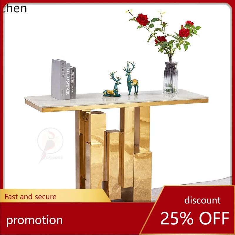YFY Light Luxury Entryway Table Ultra Narrow Entryway Rock Slab Entryway Table Wall-Mounted Simple Modern Hallway End View Table
