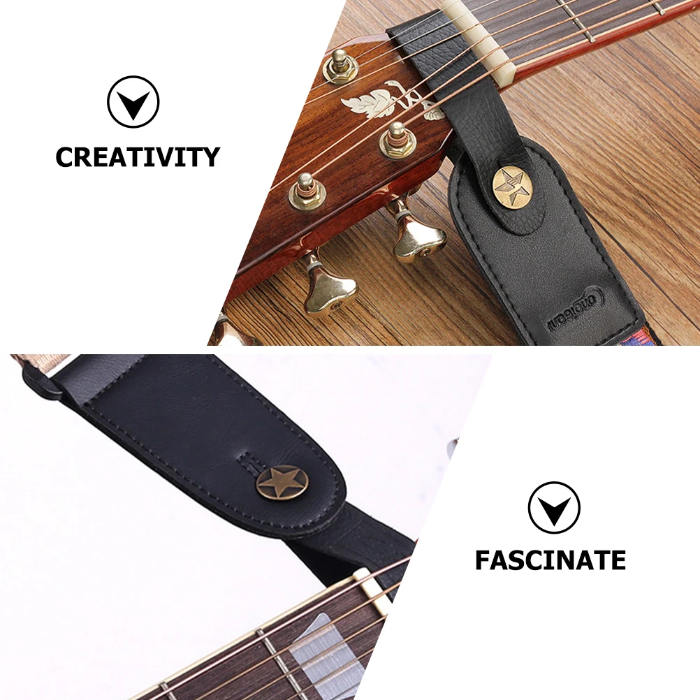 

4pcs Pu Guitar Neck Strap Headstock Fixing Lock For Acoustic Electric Bass Durable Portable Instrument Accessory Adapter Button