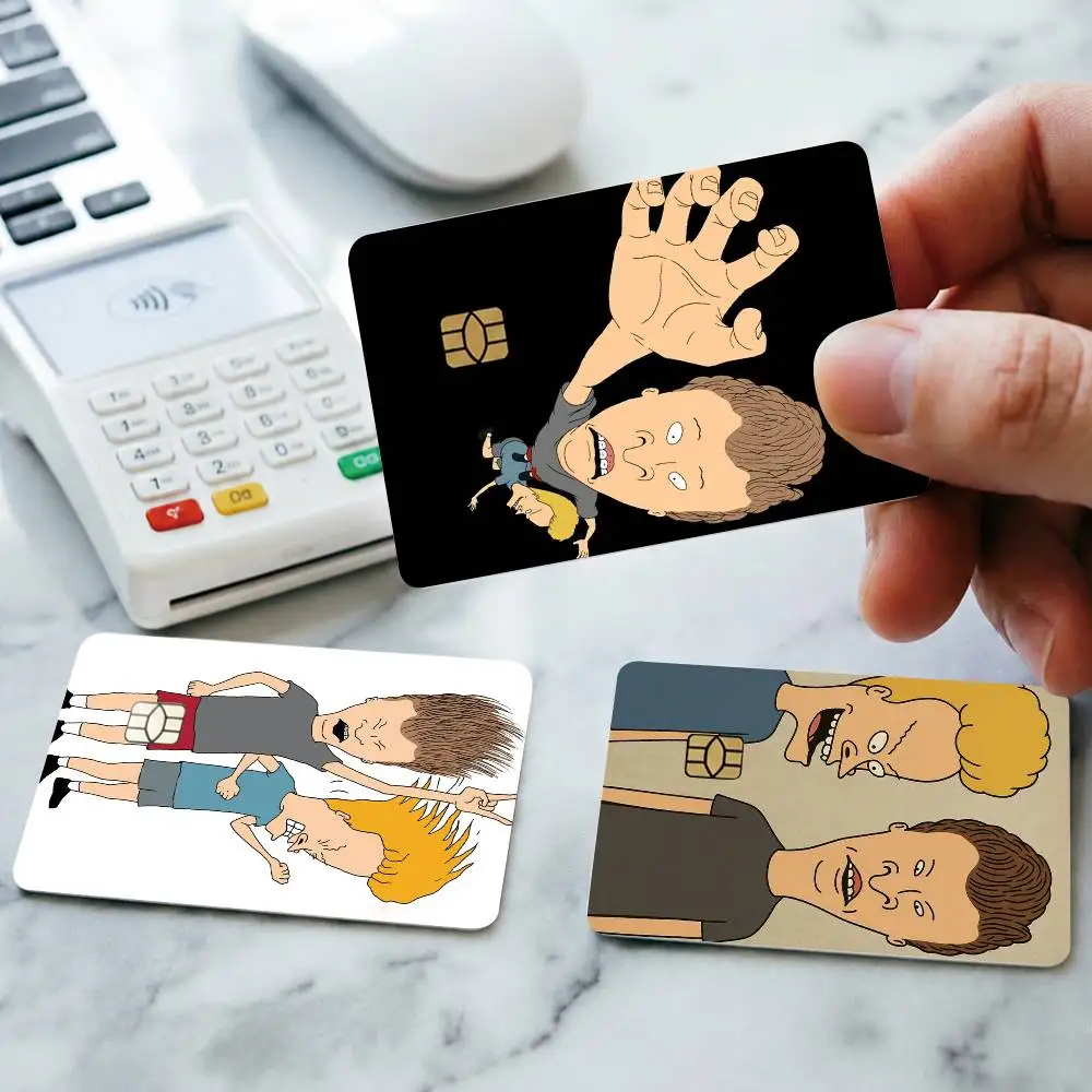 B-Beavis and B-Butt-H-Head Credit Card HD Stickers Small Chip Waterproof Sticker Game Card Decal Gift
