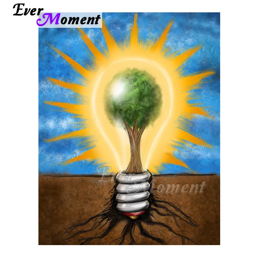 

Алмазная картина Ever Moment, лампа, корень, изображение горного хрусталя, 5D DIY, мозаика, полная квадратная круглая дрель, вышивка для дома ASF1657