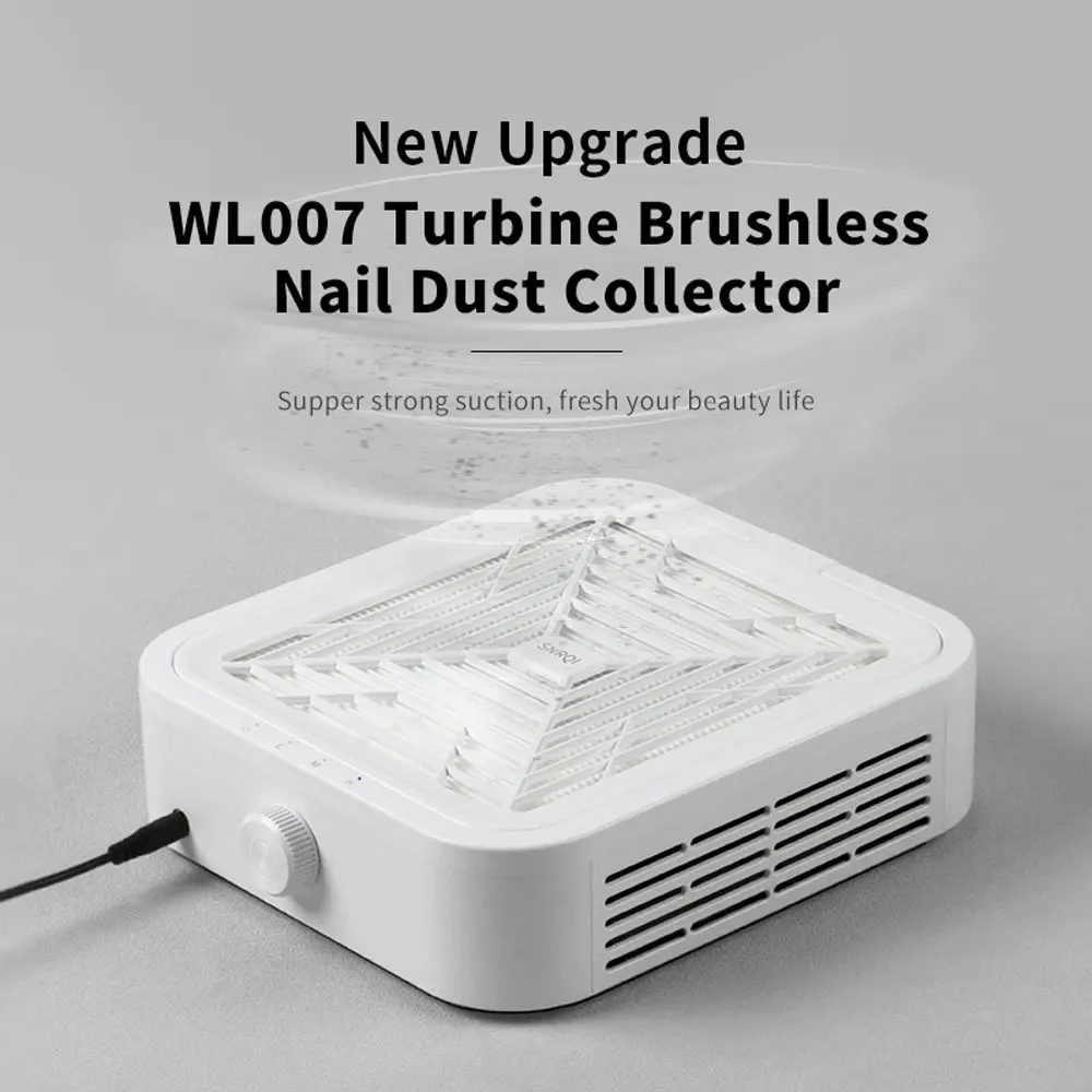 

120W Turbine Brushless Nail Dust Remover Strong Suction Nail Vacuum Cleaner Manicure Removable Filter Low-noise Dust Collector