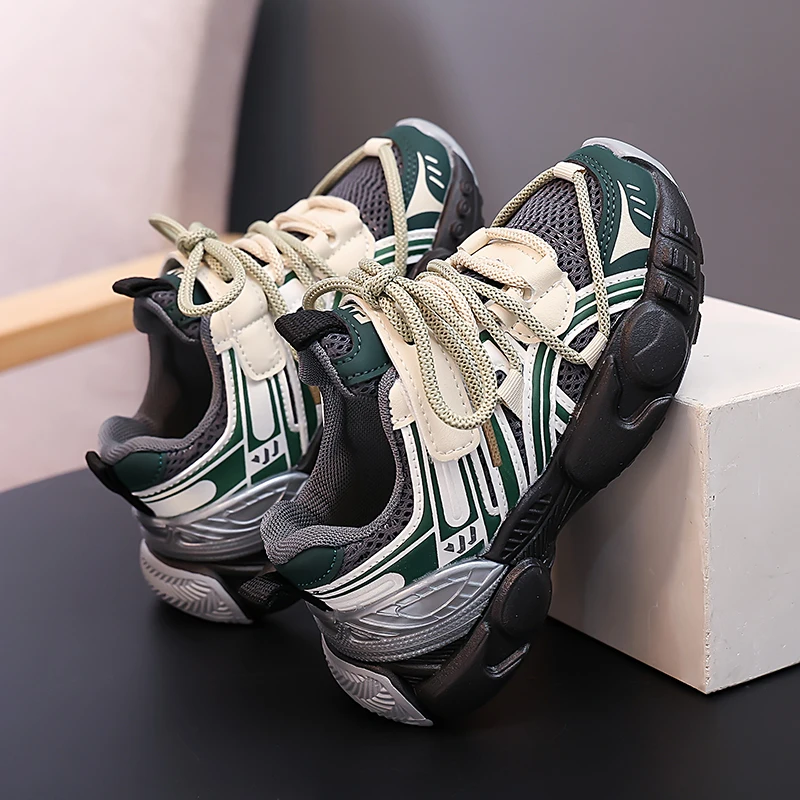 

Детская спортивная обувь, нескользящая модная обувь для малышей, новинка 2025, осенняя детская обувь для мальчиков, дышащие сетчатые кроссовки для девочек, размер 26-36