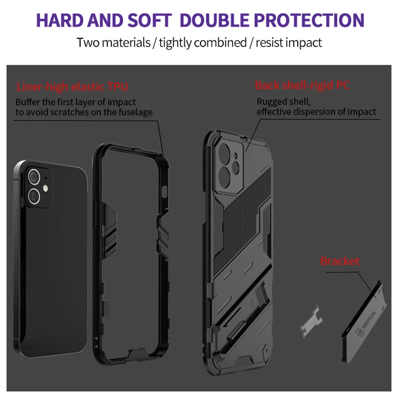 Armor Case For iPhone 12 Mini 11 Pro X XR XS Max 6 6S 7 8 Plus SE2 SE 2020 Shock Proof Hybrid Phone Cover Coque Capa