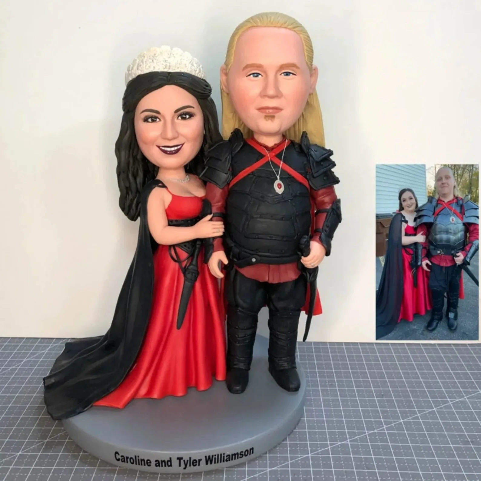 Bobblehead Custom Head and Body Cosplay Princess Prince Personalized 3D Figure from Photo Handmade Clay Figurine Keepsake Gift