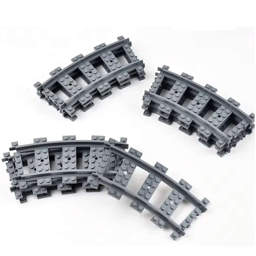 MOC ストレート/カーブレール列車線路モデルビルディングブロックパーツ列車鉄道 DIY 53400/53401 おもちゃ組み立て済み小さなレンガ