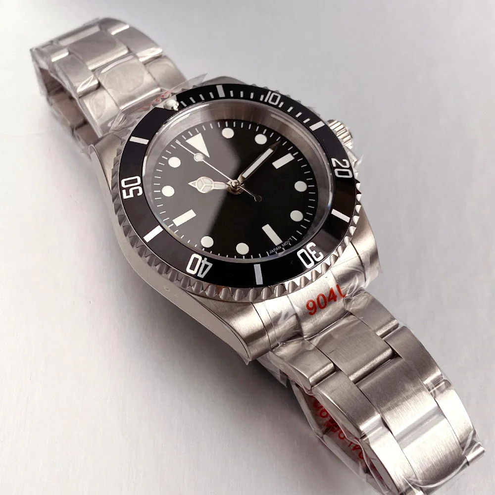 Пользовательские Tandorio 40 мм Классические Деловые Ретро Дайвер Сапфировое Стекло 200 м Водонепроницаемые Мужские Часы Автоматический Механизм NH35