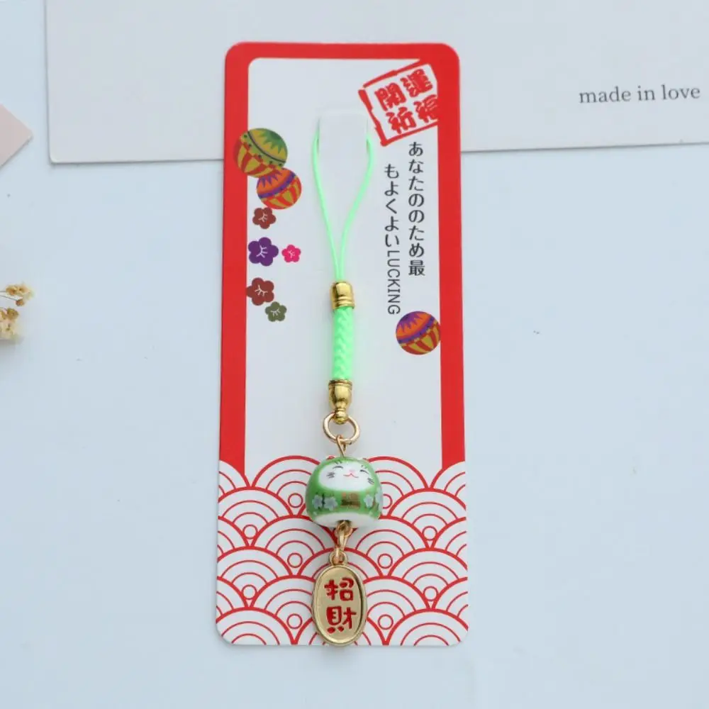 Kawaii Cartoon Maneki Neko Pendant Car Keyring Charms Lucky Cat Keychain Japanese Style Bag Pendant Phone Strap Ornaments Gifts