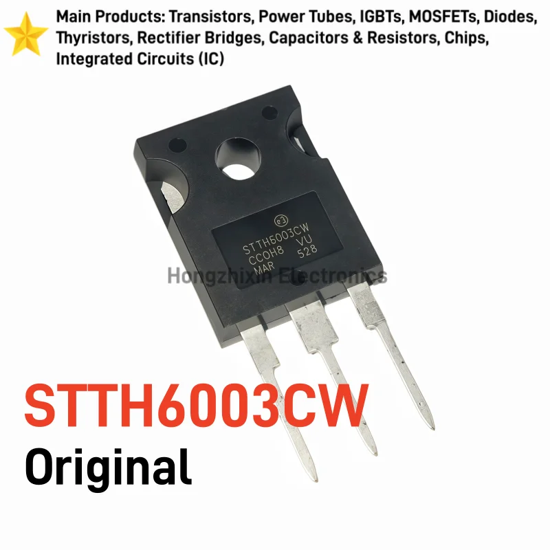 5/10PCS Original STTH6003CW TO-247 Ultrafast Recovery Diode 300V 60A Common Cathode Dual Rectifier STTH6003CW`