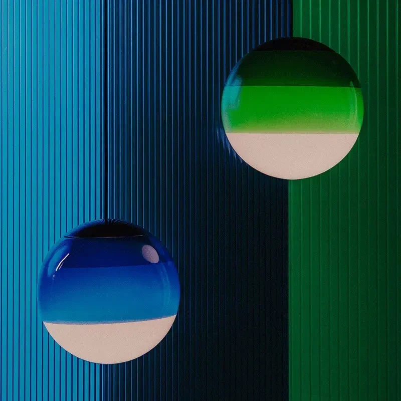 

Nordic gradient glass pendant light colorful spherical LED pendant light dining room bedroom living room hotel home decoration