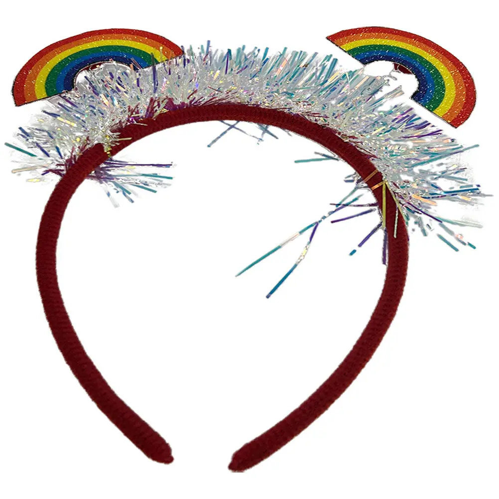

Rainbow Hair Hoop Pride Month Headband Adjustable Soft Pride Accessories Gifts Party Rainbow Hair Accessory Headdress