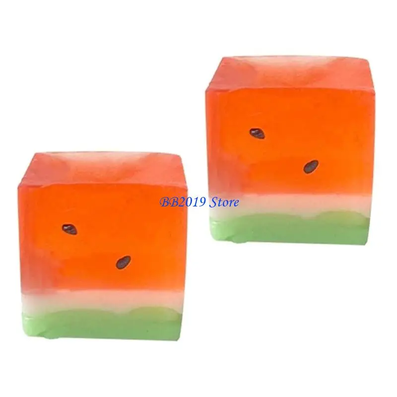 Q0KB حزمة من 2 بطيخ الجليد كتلة الضغط الضغط على التخفيف من الإجهاد لينة بطيئة الصعود الصعود اللعب للأطفال البالغين الاسترخاء