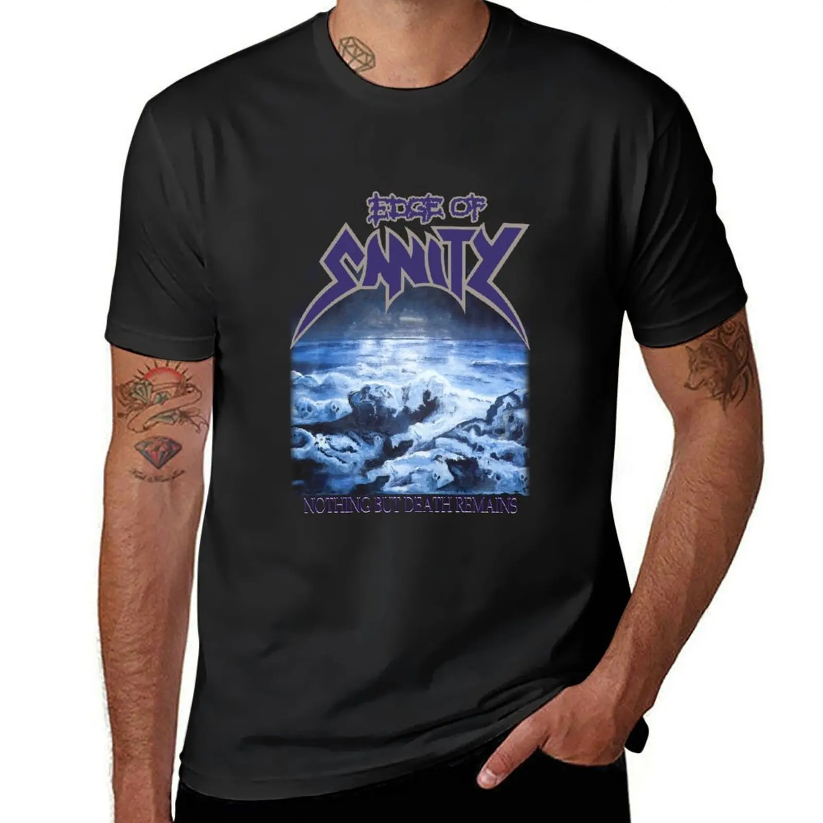 EDGE OF SANITY NOTHING BUT DEATH REMAINS T-Shirt heavyweights graphics anime clothes Short sleeve tee men t shirts